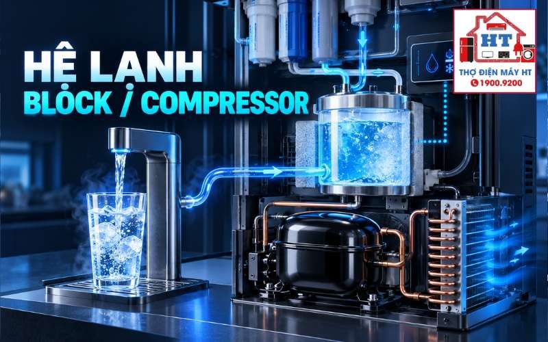 Hệ lạnh block máy lọc nước: compressor, quạt và fault isolation 1 Hệ lạnh block máy lọc nước: compressor, quạt và fault isolation