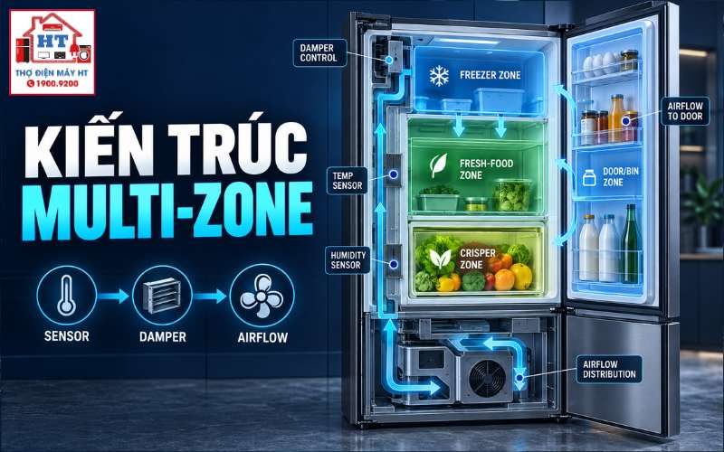 Kiến trúc multi-zone tủ lạnh: sensor, airflow và điều khiển 1 Kiến trúc multi-zone tủ lạnh: sensor, airflow và điều khiển