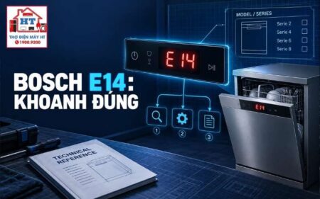 Lỗi E14 máy rửa bát Bosch: cấp nước hay lưu lượng?