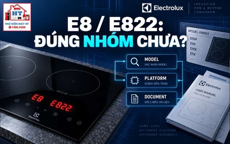 Electrolux E8/E822: xác định nhánh nguồn hay giao tiếp 1 Electrolux E8/E822: xác định nhánh nguồn hay giao tiếp