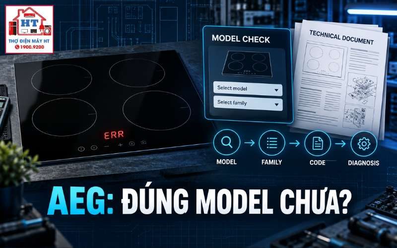 Mã lỗi bếp từ AEG: xác định model và nhóm chẩn đoán 1 Mã lỗi bếp từ AEG: xác định model và nhóm chẩn đoán