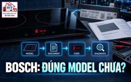 Mã lỗi bếp từ Bosch: phân nhóm nguồn, nhiệt và hệ thống