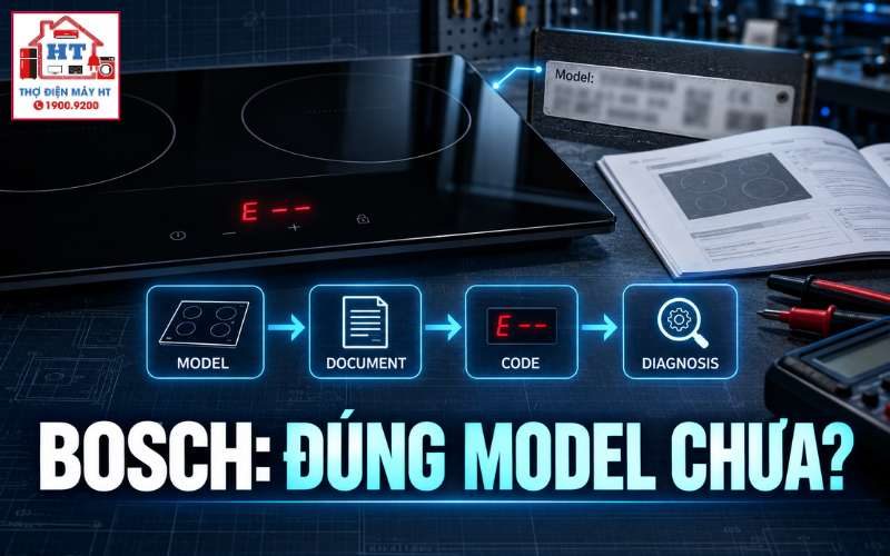 Mã lỗi bếp từ Bosch: phân nhóm nguồn, nhiệt và hệ thống