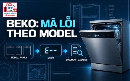 Mã lỗi máy rửa bát Beko: tra model trước khi chẩn đoán
