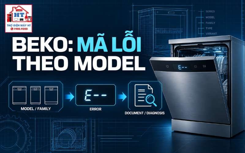 Mã lỗi máy rửa bát Beko: tra model trước khi chẩn đoán 1 Mã lỗi máy rửa bát Beko: tra model trước khi chẩn đoán