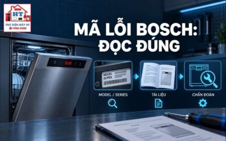 Mã lỗi máy rửa bát Bosch: tra đúng mã, đúng hệ thống