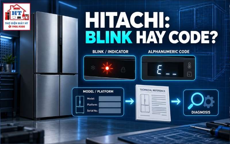 Mã lỗi tủ lạnh Hitachi: hub code và blink theo platform 1 Mã lỗi tủ lạnh Hitachi: hub code và blink theo platform