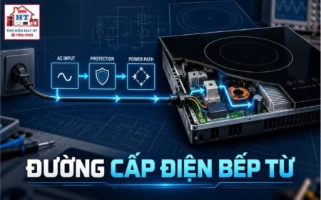 Mạch cấp điện cho bếp từ: bảo vệ, dây dẫn và đấu nối
