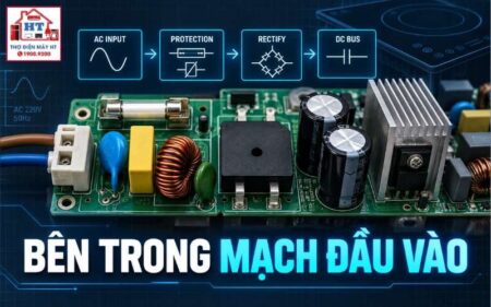 Mạch đầu vào bếp từ: chỉnh lưu, DC-link và chẩn đoán