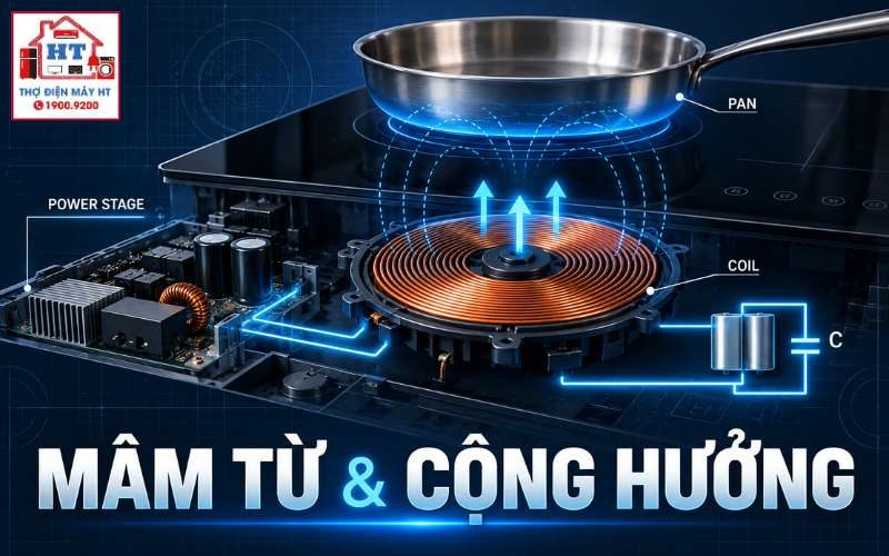 Mâm từ và mạch cộng hưởng bếp từ: nguyên lý và chẩn đoán
