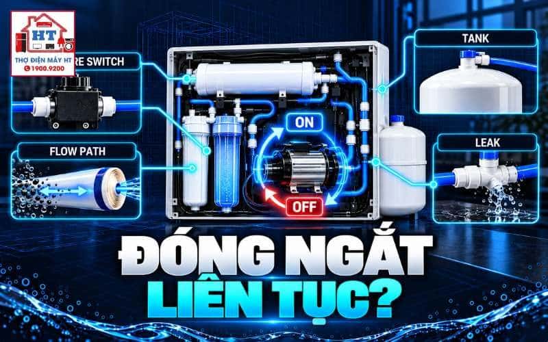 Máy lọc nước đóng ngắt liên tục: fault tree short-cycling