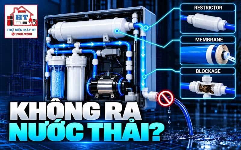 Máy lọc nước không ra nước thải: fault tree đường reject 1 Máy lọc nước không ra nước thải: fault tree đường reject
