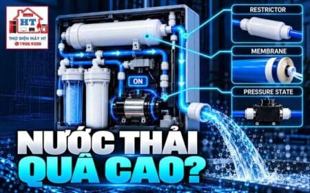 Máy lọc nước ra nhiều nước thải khi bơm chạy: chẩn đoán reject flow