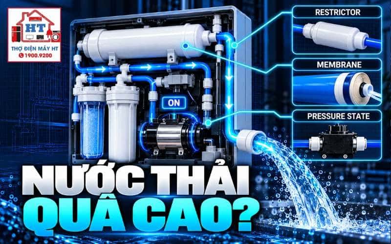 Máy lọc nước ra nhiều nước thải khi bơm chạy: chẩn đoán reject flow 1 Máy lọc nước ra nhiều nước thải khi bơm chạy: chẩn đoán reject flow