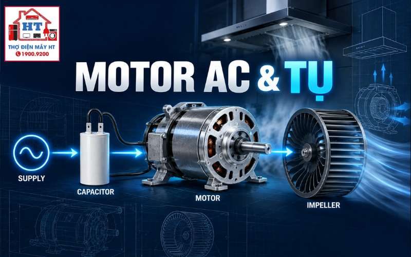 Motor AC Và Tụ Máy Hút Mùi: Nguyên Lý, Tải Và Chẩn Đoán