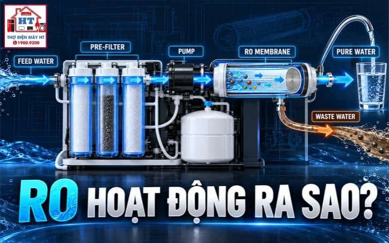 Nguyên lý máy lọc nước RO: từ nước cấp đến tự ngắt