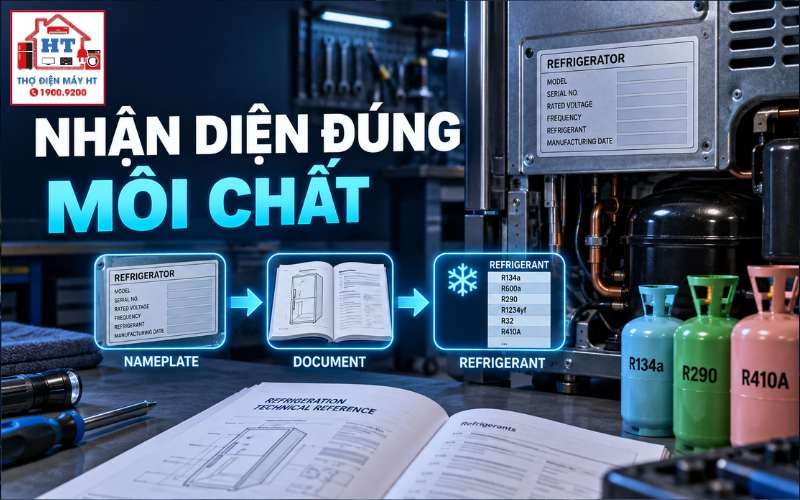 Nhận diện môi chất và phương pháp nạp tủ lạnh theo model