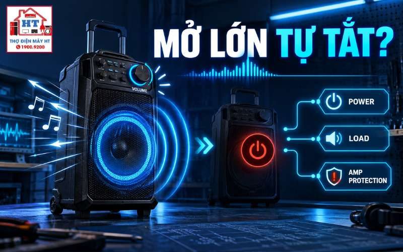 Loa kéo mở lớn tự tắt: protection, nhiệt và tải công suất