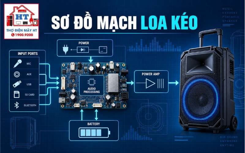 Sơ đồ mạch loa kéo: cách đọc khối và quan hệ mạch