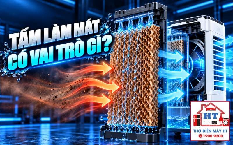 Tấm làm mát quạt điều hòa: cấu tạo, nước và luồng gió
