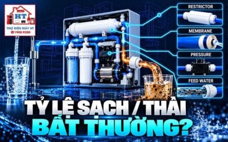 Tỷ lệ nước sạch/nước thải RO: cách đo và đọc bất thường