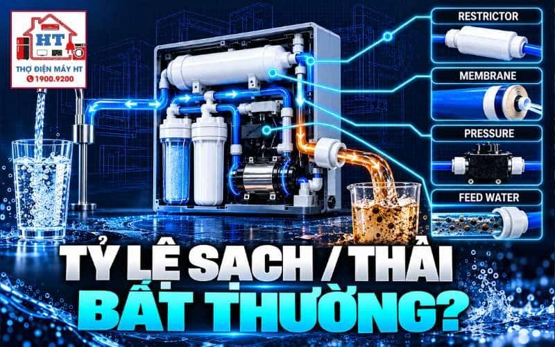 Tỷ lệ nước sạch/nước thải RO: cách đo và đọc bất thường 1 Tỷ lệ nước sạch/nước thải RO: cách đo và đọc bất thường