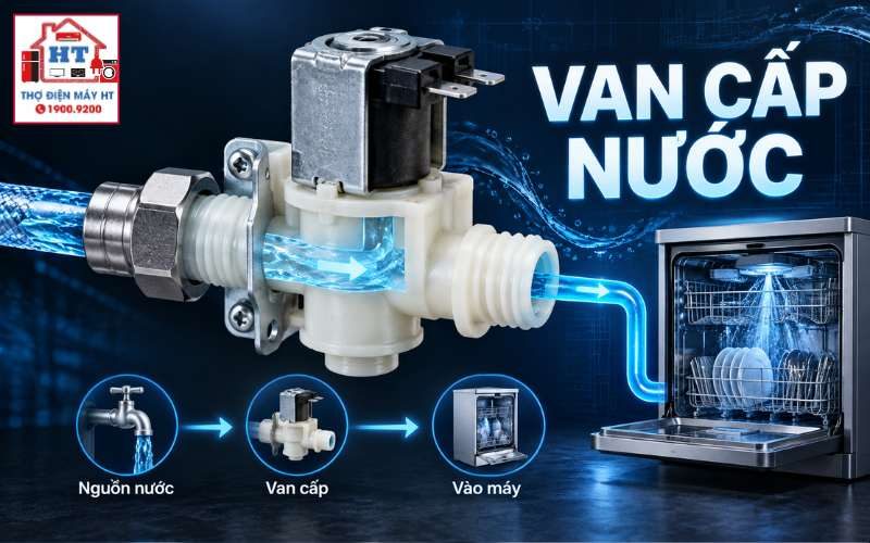 Van cấp nước máy rửa bát: chức năng, lỗi và cách khoanh vùng 1 Van cấp nước máy rửa bát: chức năng, lỗi và cách khoanh vùng