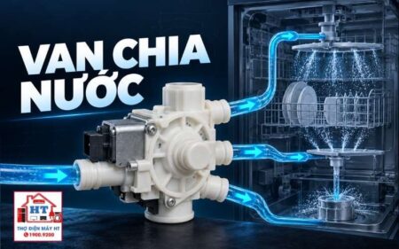 Van chia nước máy rửa bát: vị trí, lỗi và mạch điều khiển